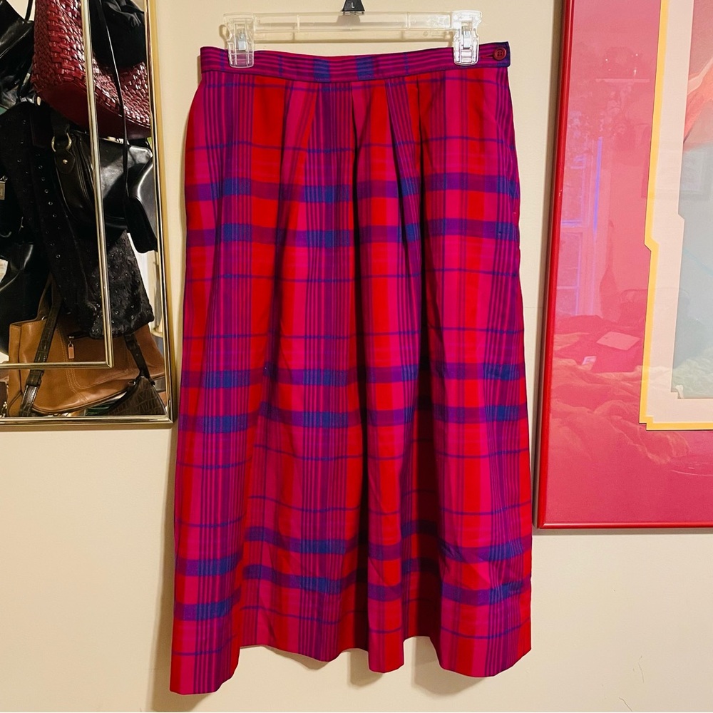 Vintage Pendleton Plaid satin lined skirt